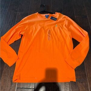 Polo by Ralph Lauren Youth Boys Bright Orange Long Sleeve Tee
